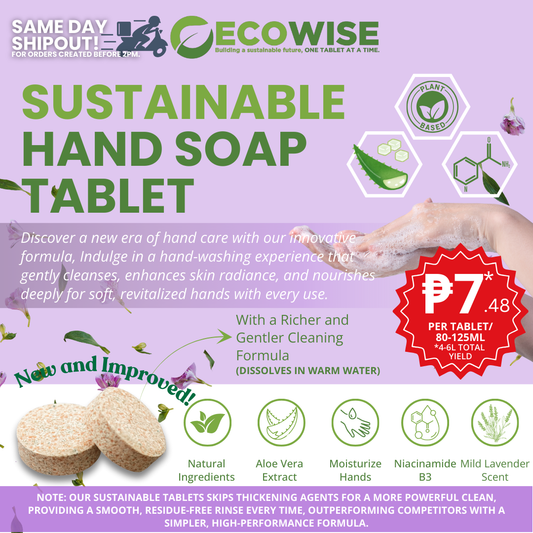 3 + 1 Liter FREE - Ecowise Handsoap Tablets – Lavender Scent w/ Aloe Vera & Niacinamide B3