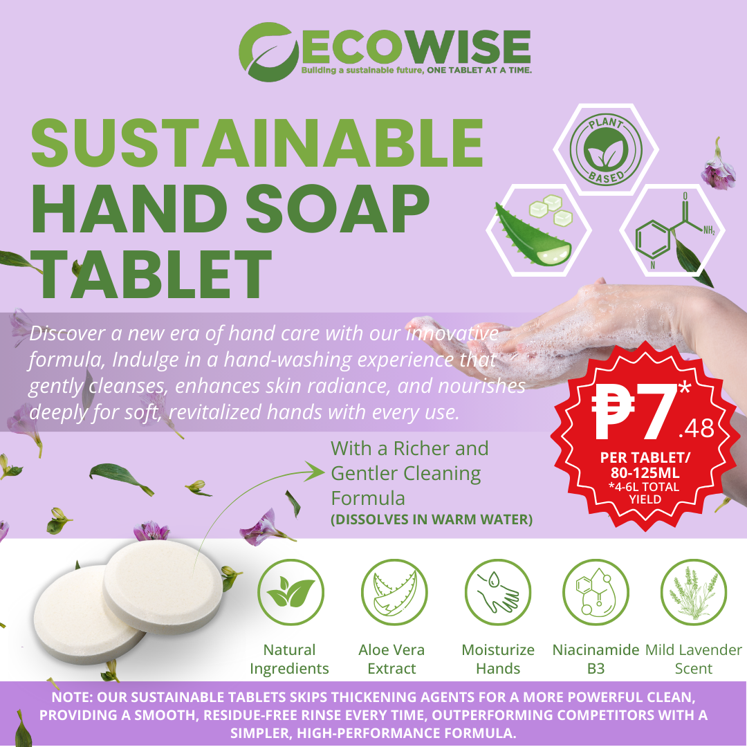 3 + 1 Liter FREE - Ecowise Handsoap Tablets – Lavender Scent w/ Aloe Vera & Niacinamide B3