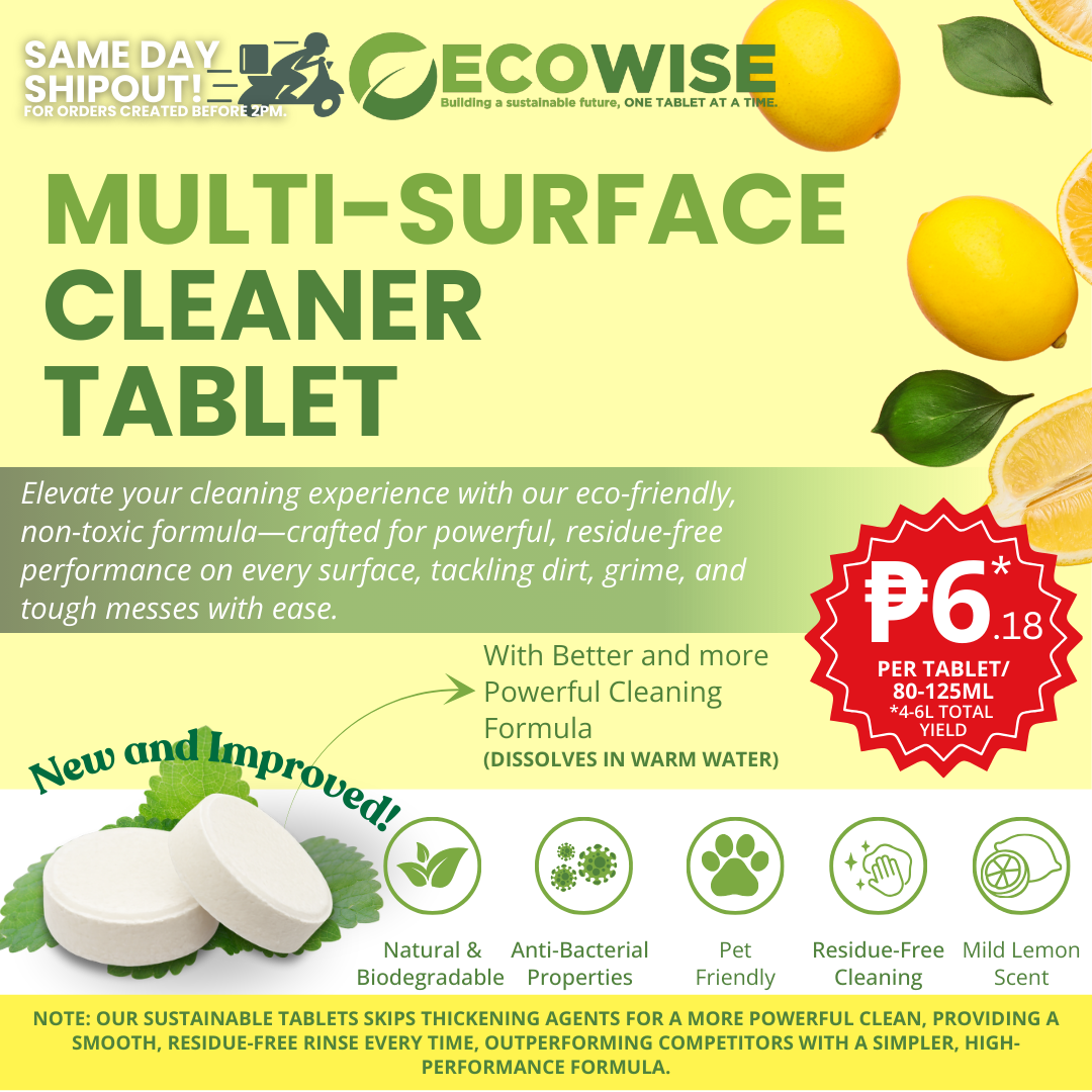 Ecowise Multi-Surface Cleaner Tablets Refill – Lemon Scent | Pet Friendly