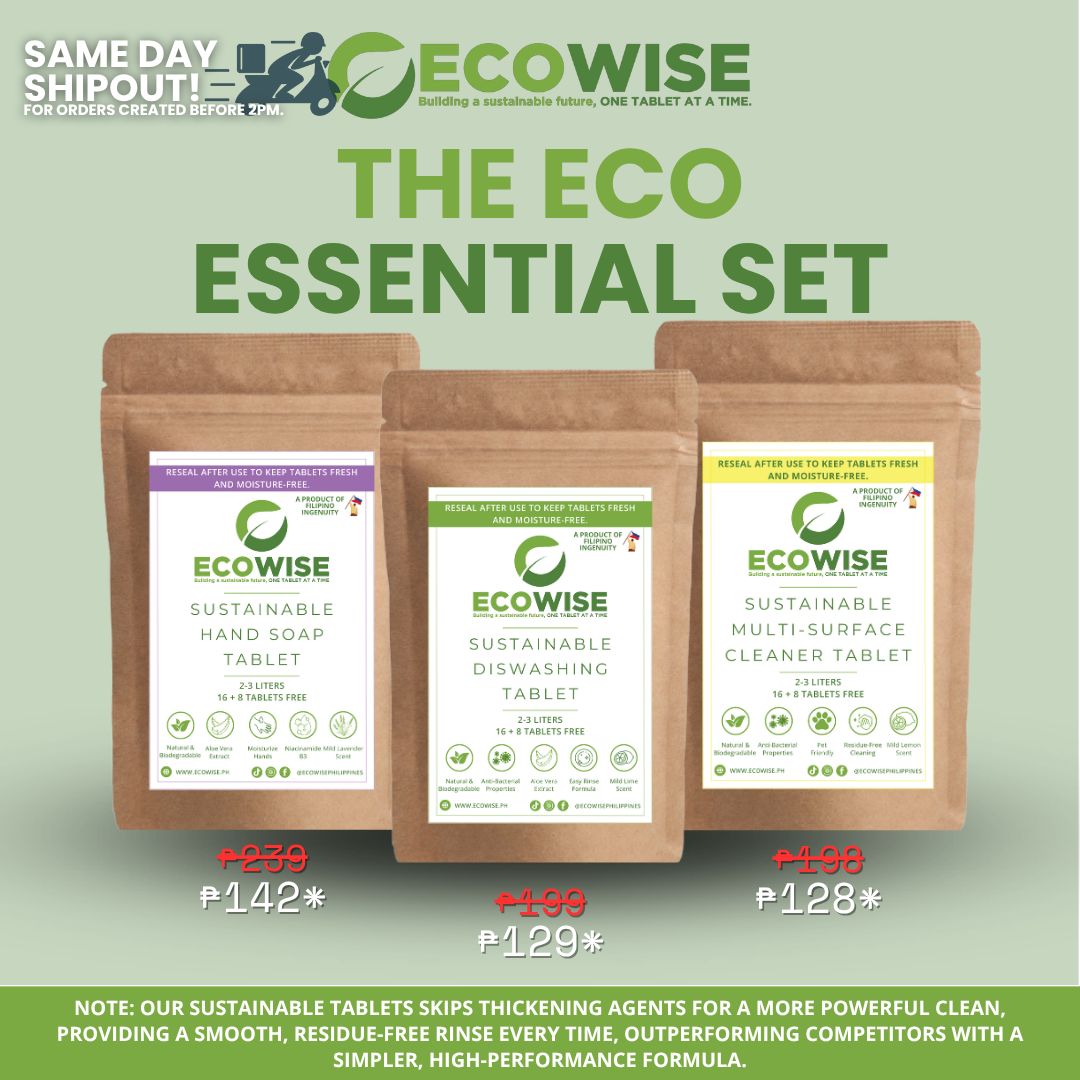THE ECO ESSENTIAL SET - Dishwashing Tablet, Hand Soap Tablet and Multi Surface Tablet in one discounted bundle!