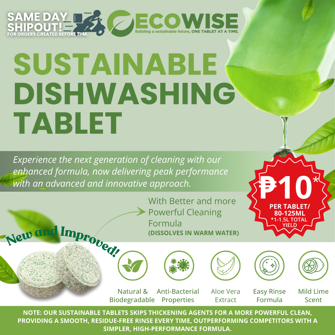 Ecowise Dishwashing Tablets Refill – Lime Scent w/ Aloe Vera