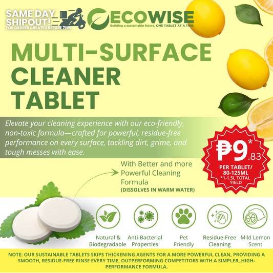 1 Liter - Ecowise Multi-Surface Cleaner Tablets – Lemon Scent | Pet Friendly