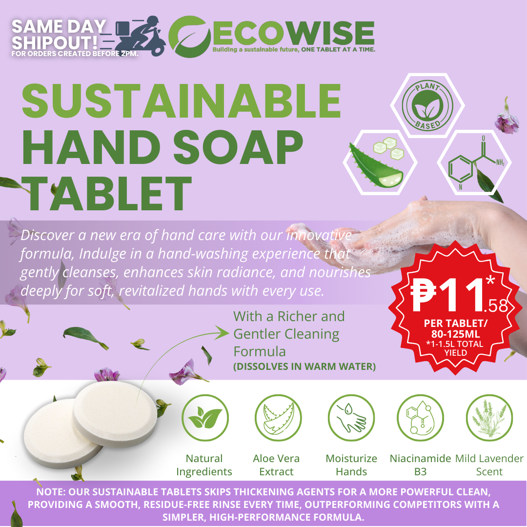 1 Liter - Ecowise Handsoap Tablets – Lavender Scent w/ Aloe Vera & Niacinamide B3