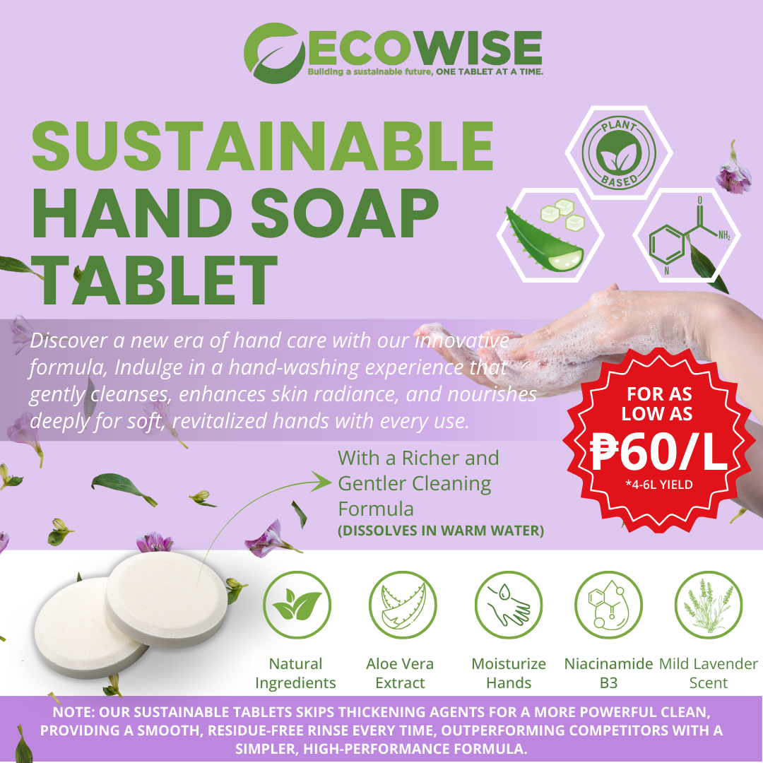 Ecowise Handsoap Tablets 4–6L – Lavender Scent w/ Aloe Vera & Niacinamide B3